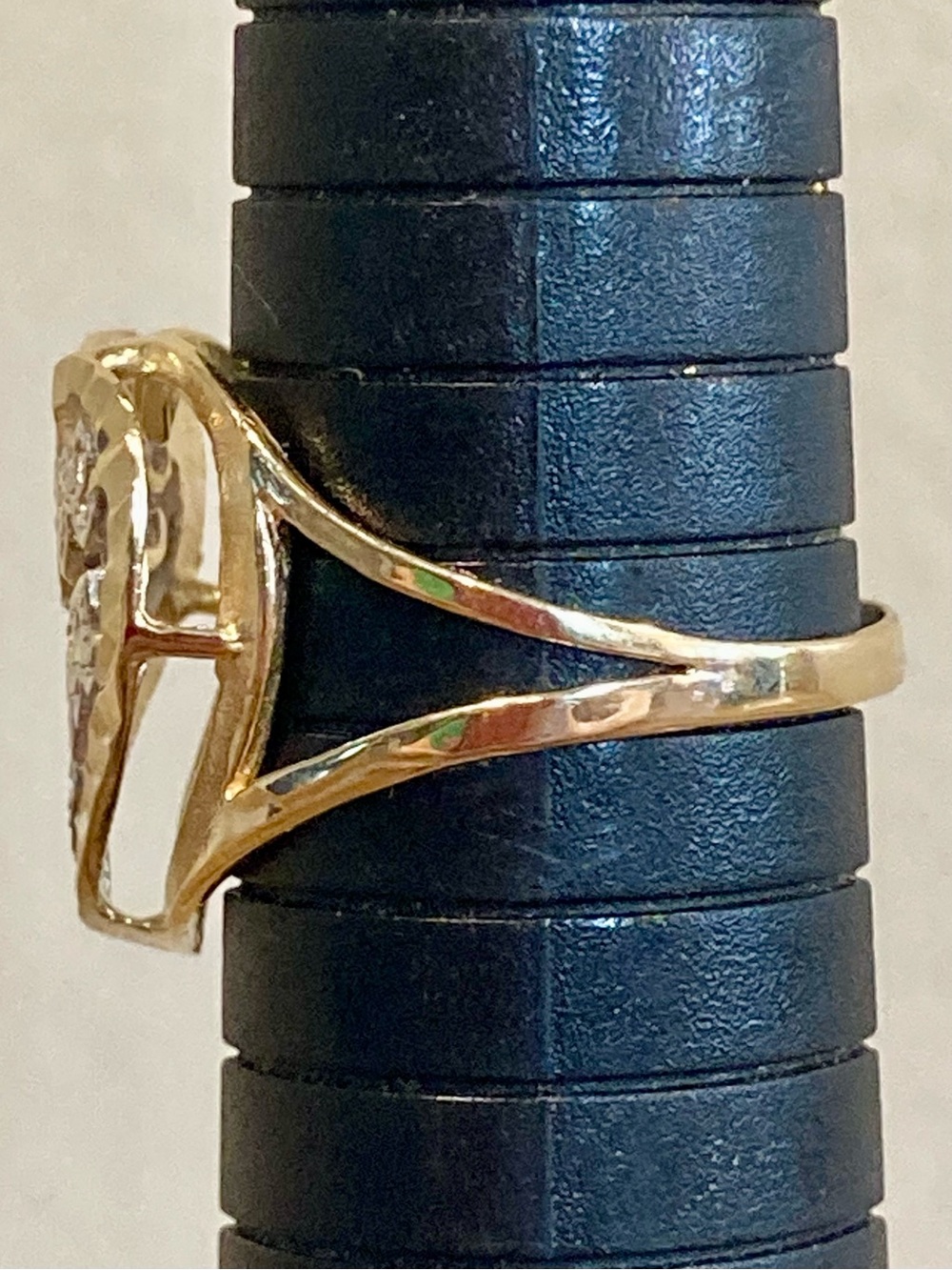 14K Gold Heart Ring “I Love You” White and Yellow Gold Size 9 - Picture 5 of 17